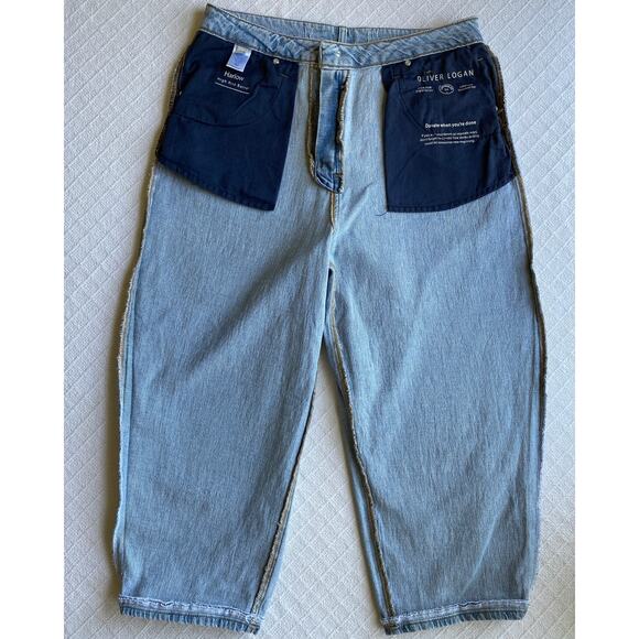 Oliver Logan Harlow High Rise Barrel Crop‎ Jeans Light Wash Denim Size 31 x 22 - Picture 9 of 15